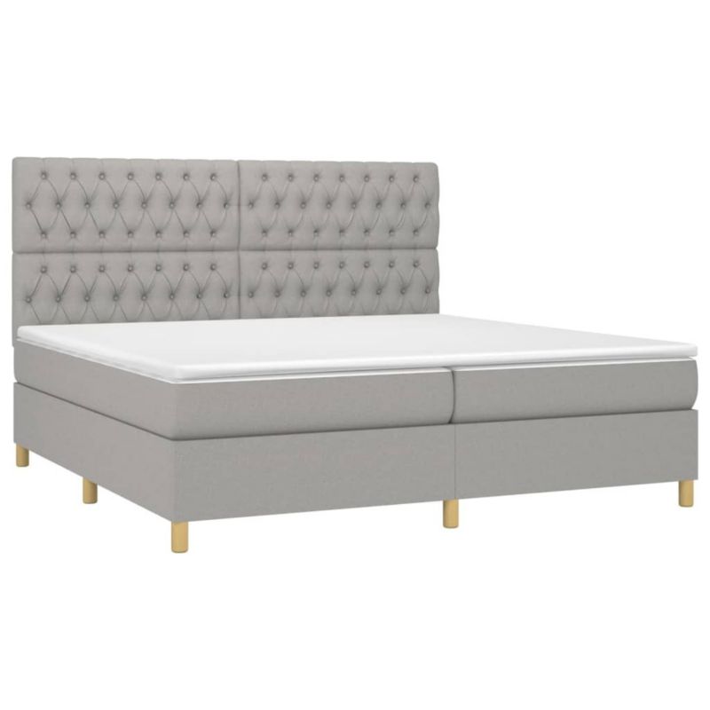 Łóżko kontynentalne WaszeMeble 200x200 cm jasnoszare WM-3135701 1 szt.