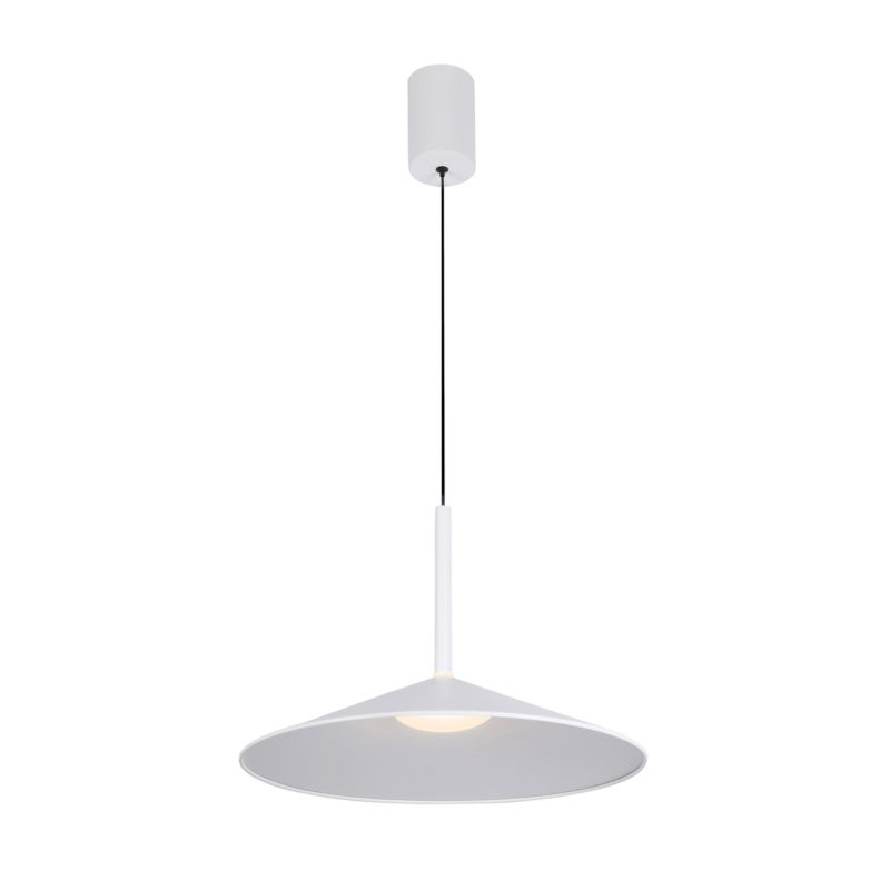 Lampa wisząca płaski stożek Italux Sardena biała LED 9W 3000-4000-6000K 900lm IP20 - 1 szt.