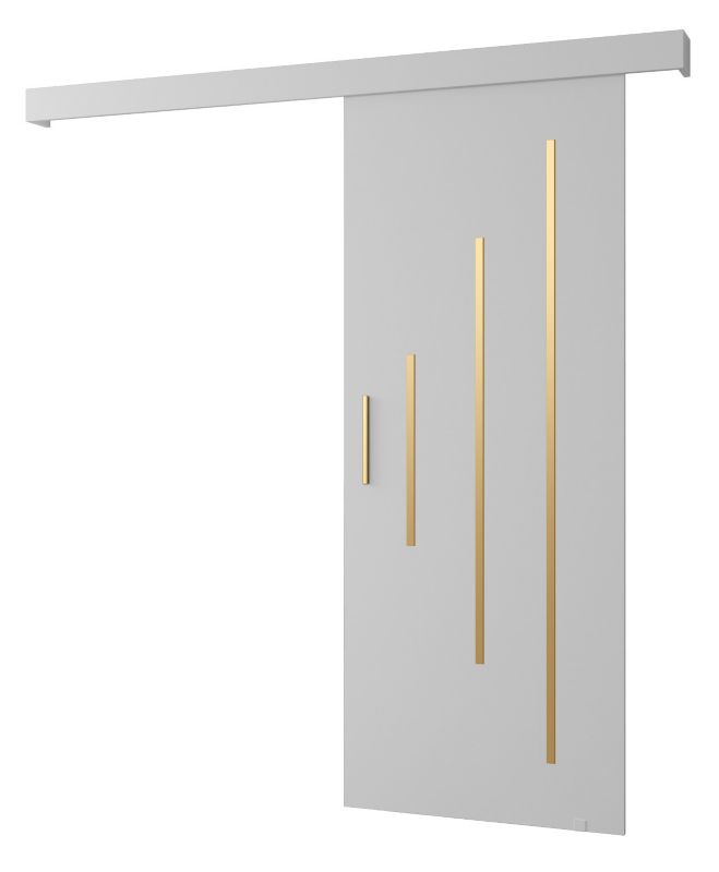 Drzwi przesuwne naścienne Abiks SALWADOR Y 70 biały mat + biały mat + złoty 1 szt.