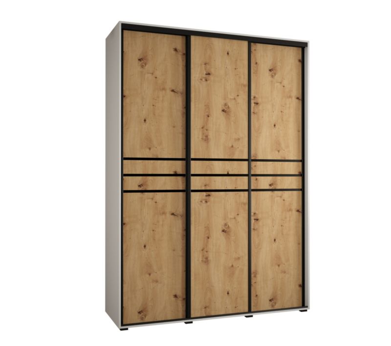Szafa przesuwna Abiks DAVOS 10 wysoka szer.180cm biały/artisan/czarny 1szt.
