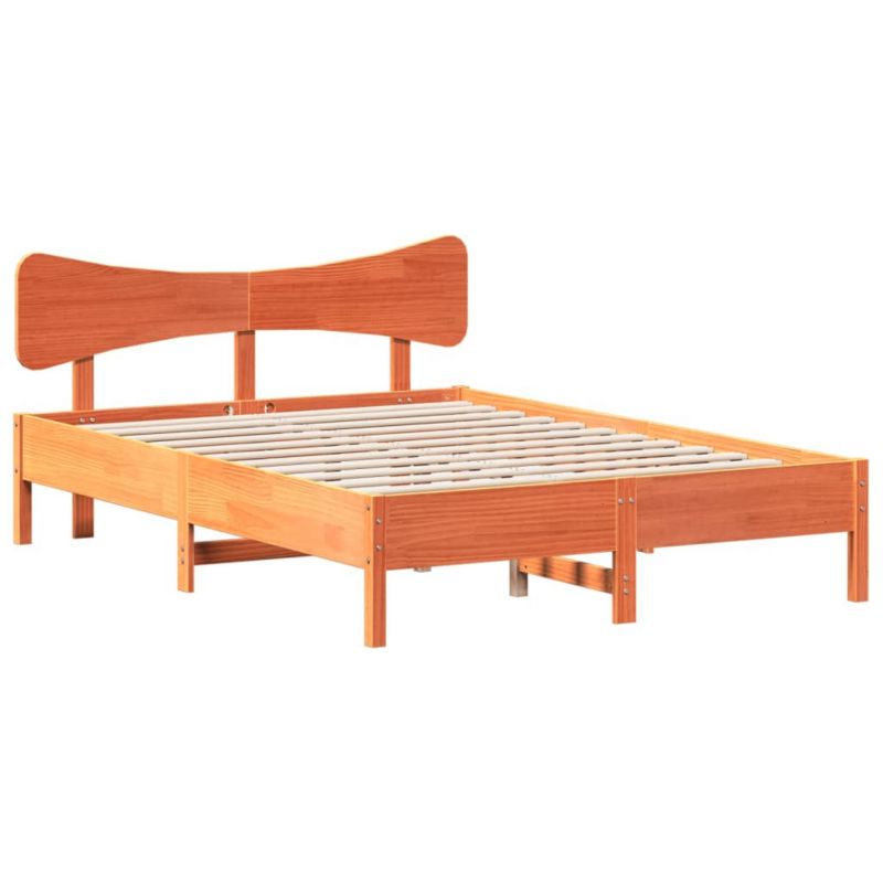 Łóżko drewniane WaszeMeble 135x190 cm brąz WM-3328249 1 szt.