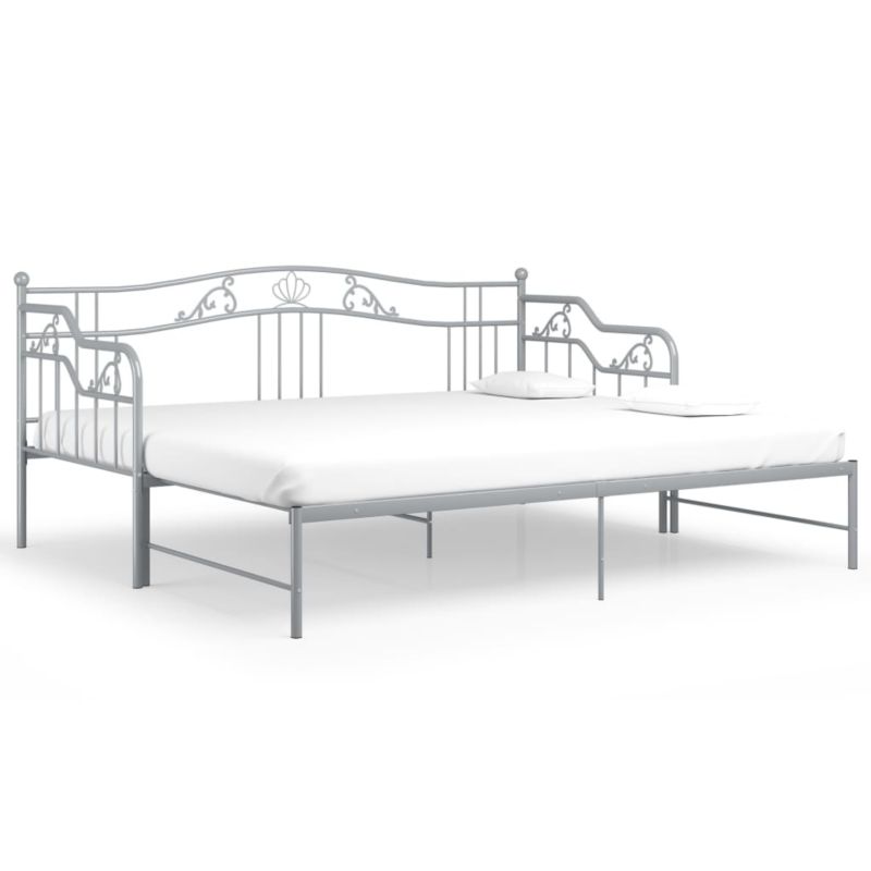 Sofa z wysuwaną ramą łóżka VidaXL szara metalowa 1 szt.