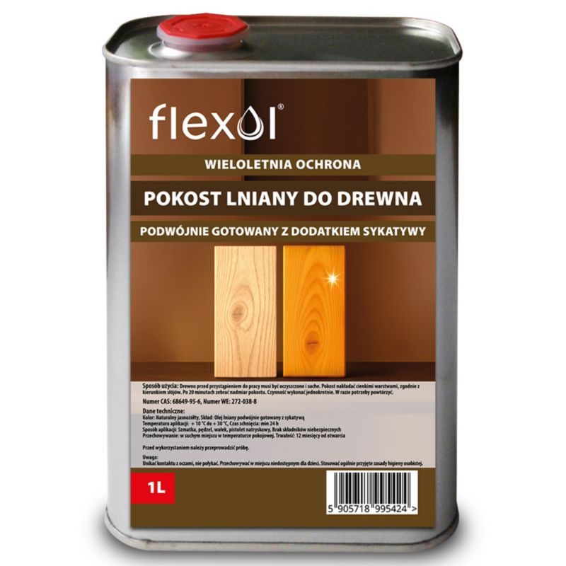 Pokost lniany FLEXOL do drewna blacha 1L