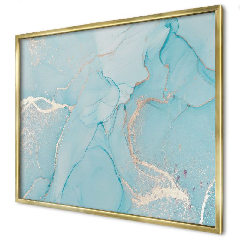 Ozdobna tablica na magnesy Wallfluent 80x60 Turkusowa elegancja w złotej ramie 1szt