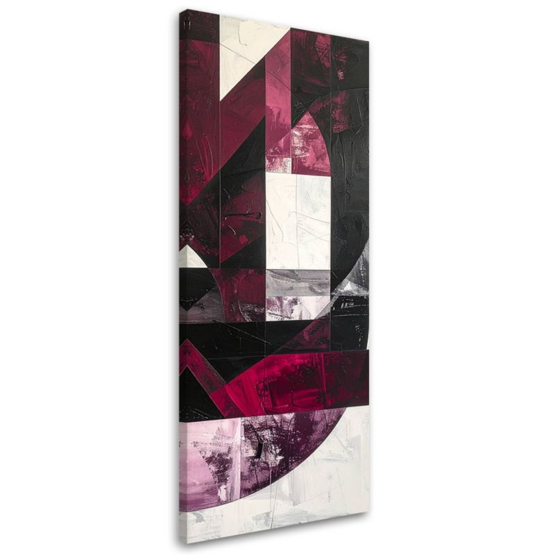 Obraz na płótnie Feeby Abstrakcyjne kształty burgundowy, pionowy, motyw do przedpokoju, wzór 60266, 40x120 cm, 1 szt.