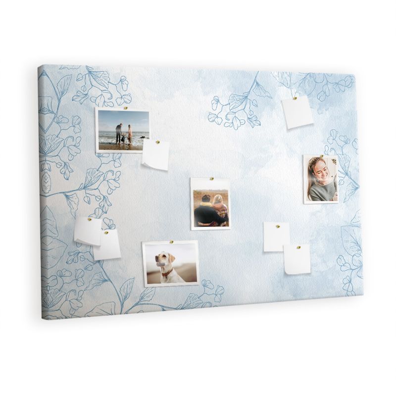 Tablica Korkowa Na Płótnie Tulup 120x80 cm Szkic roślin Ozdobna loft Pinezki drewniane 1 kpl