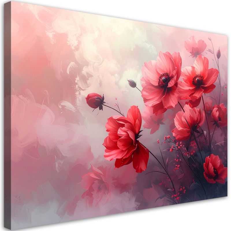 Obraz do salonu sypialni kuchni biura loftu Feeby Czerwone delikatne 100x70cm 1szt