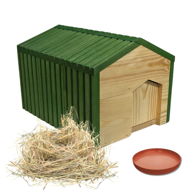 Domek dla jeża MODO24 impregnowany 25x36x27 cm z siankiem i miseczką eko 1 szt.