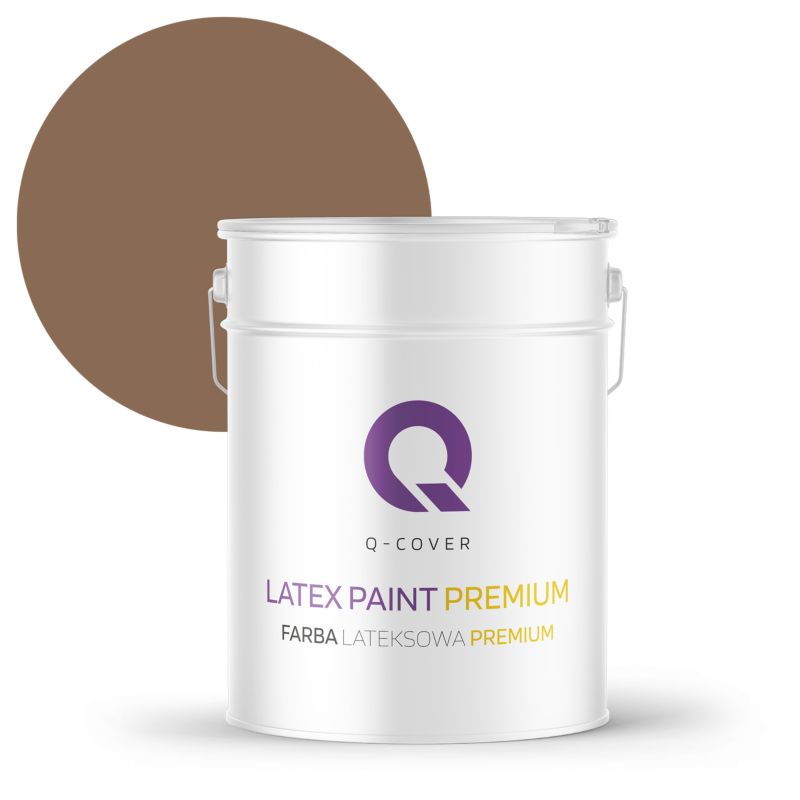 Farba Lateksowa Premium Plamoodporna do Ścian i Sufitów Q-Cover Brązowy ciemny H4917 Głęboki Mat 10L