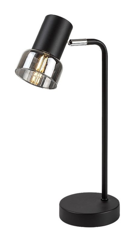 Lampka biurkowa Rabalux Hatice czarna-dymiona 1 x E14 x 15W IP20 wym: 38.5 x 17 x 8 cm metal - 1 szt.