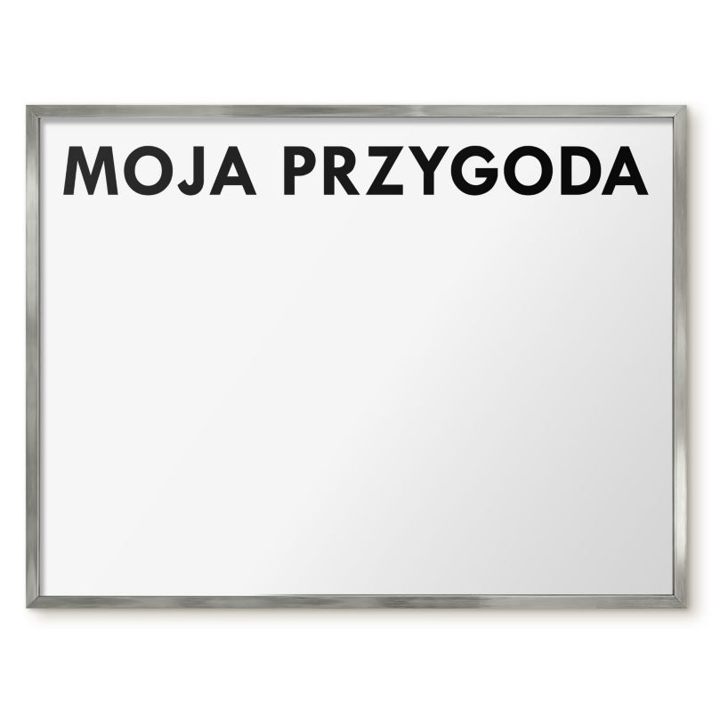 Tablica Magnetyczna Do Notatek Tulup 80x60 cm Moja przygoda 2 - Srebrna rama Do salonu, sypialni 1 szt.