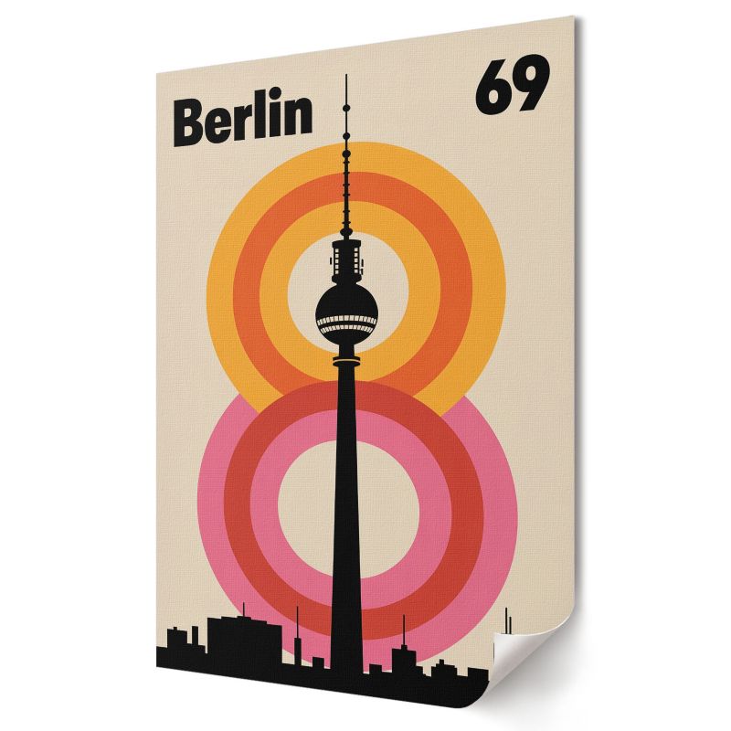 Plakat na płótnie Wallfluent Format A3 Berlin retro Kolektyw Urban Shape 1 szt.