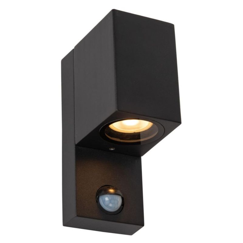 Kinkiet zewnętrzny z czujnikiem ruchu Lucide ZARO czarny 1xGU10x7W IP65 wym: 17x7x10,4cm - 1 szt.