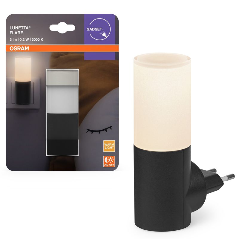 Lampa do Gniazdka Osram Lunetta Nocna Punktowa 0.2W 3lm 3000K 360st Czarna 1 szt.
