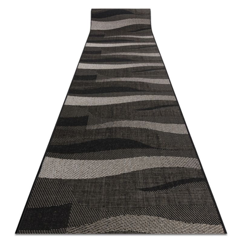 Chodnik RugsX 100x730 cm czarny 244691 1 szt.