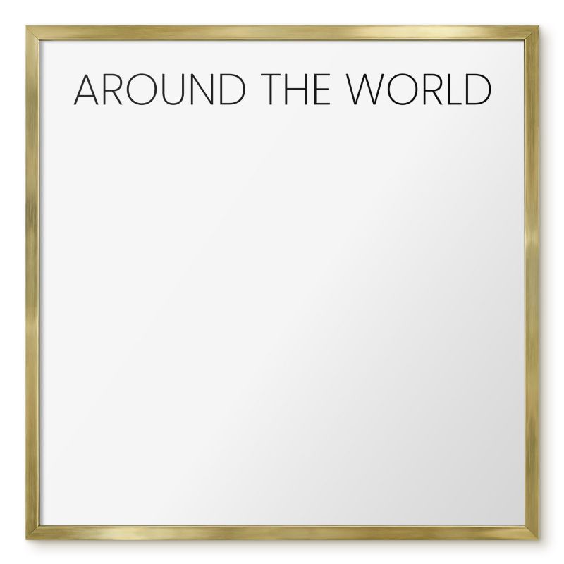 Tablica Magnetyczna Na Magnesy Tulup 50x50 cm Around the world 3 - Złota rama Do salonu, sypialni 1 szt.