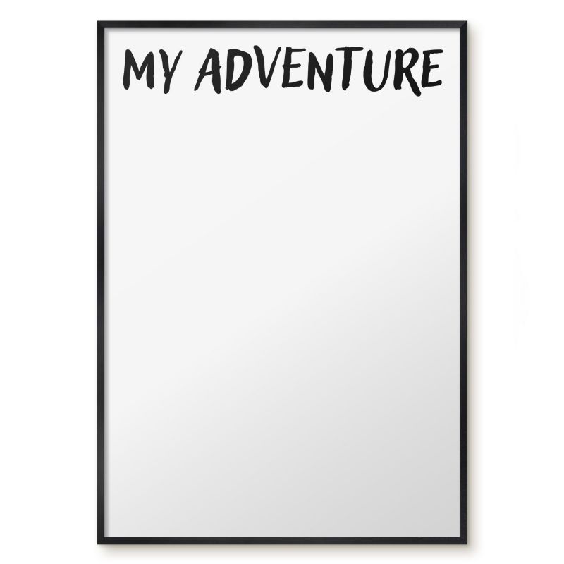 Tablica Na Magnesy Tulup 70x100 cm My adventure - Czarna rama Do salonu, sypialni 1 szt.