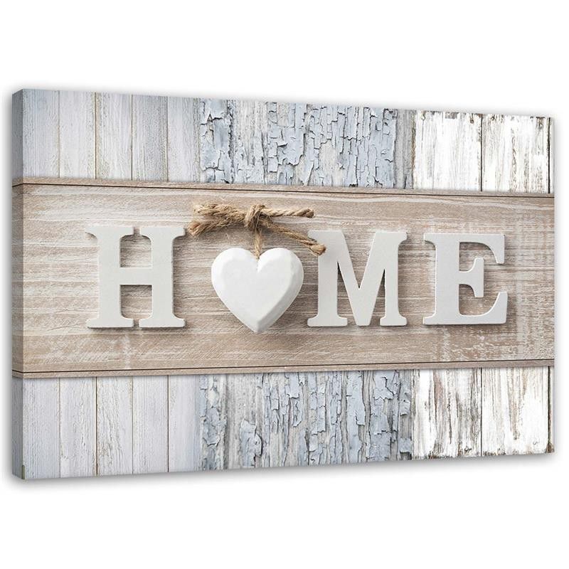 Obraz na płótnie Feeby Napis Home na tle desek vintage 30x20cm 1szt