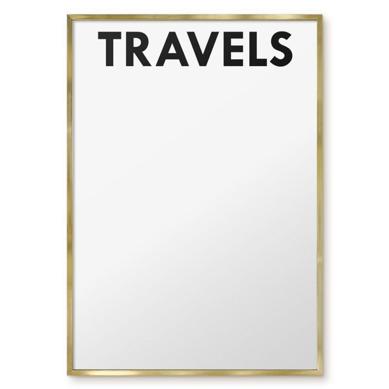 Tablica Magnetyczna W Ramie Tulup 70x100 cm Travels 2 - Złota rama Do salonu, sypialni 1 szt.