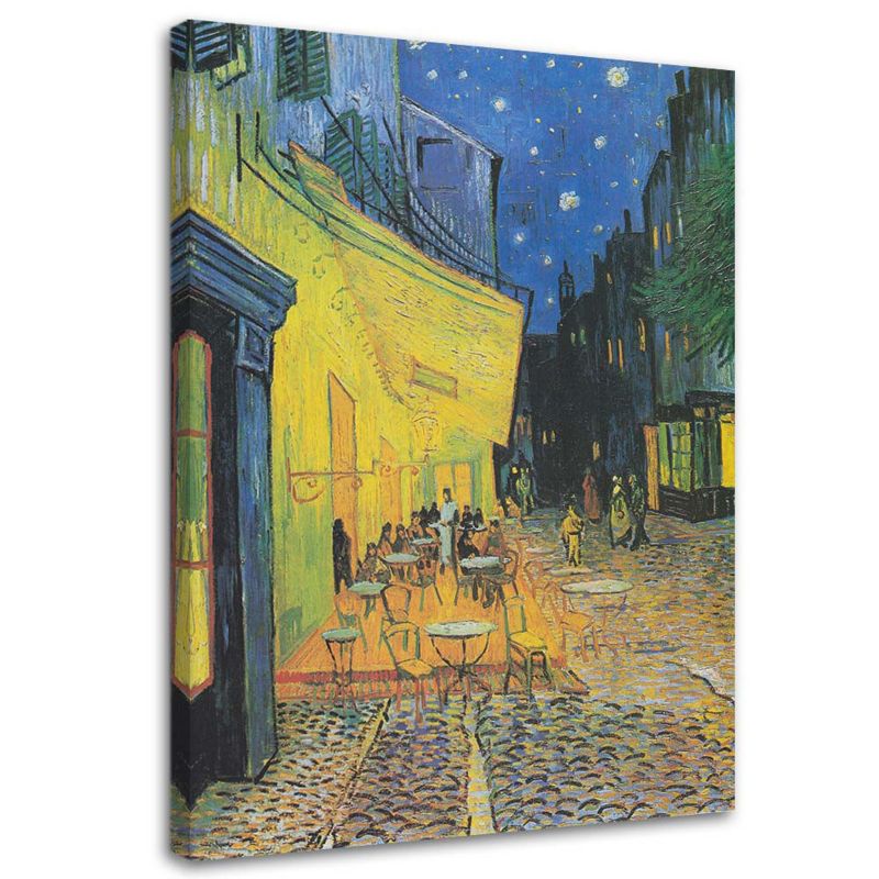 Obraz na płótnie Feeby Taras kawiarni w nocy - V. van Gogh reprodukcja 70x100cm 1szt