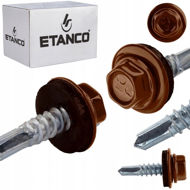 Wkręty Samowiercące Do Stali, Metalu Etanco Gt5 5,5X19Mm Ral 8011 250 Szt.