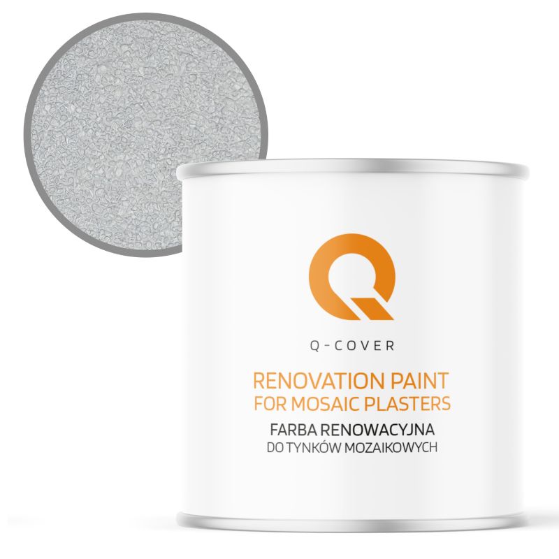 Farba Renowacyjna dla Tynku Mozaikowego Q-Cover Szary Mleczny RAL7047 2.5L