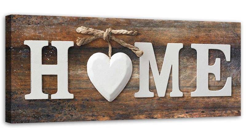 Obraz Feeby Napis Home na tle desek w stylu vintage 150x50cm 1szt