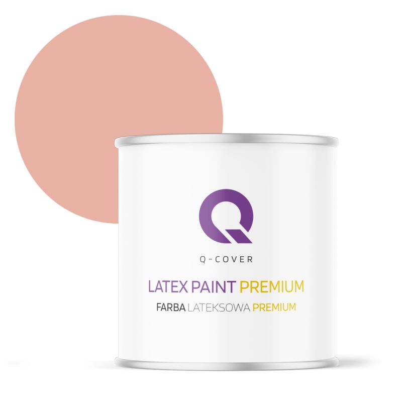 Farba Lateksowa Premium Plamoodporna do Ścian i Sufitów Q-Cover Łososiowy jasny H5551 Głęboki Mat 2L