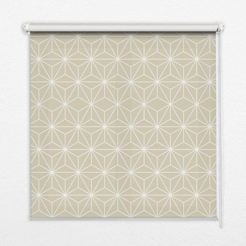 Roleta Wzorzysta Tulup 140x140 cm Białe Kropki Połączone Kropkami Montaż do ściany/sufitu 1 szt.