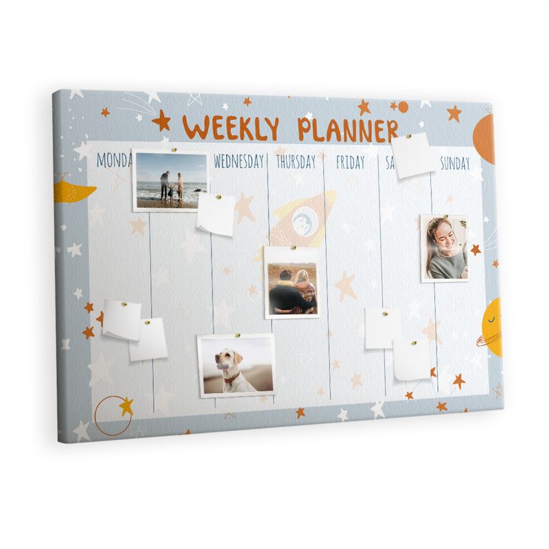 Organizer Ścienny Tablica Korkowa Na Płótnie Tulup 120x80 cm Organizer zadań na tydzień Pinezki kolorowe 1 kpl