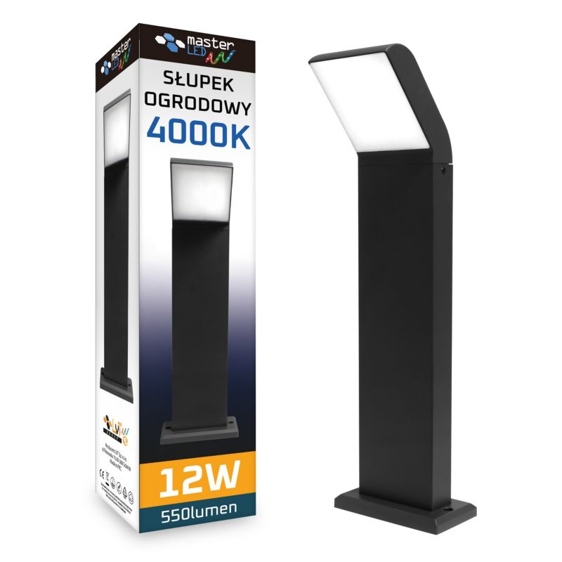 Lampa ogrodowa LED MasterLED Clark 50cm 12W Czarny IP54 1 szt