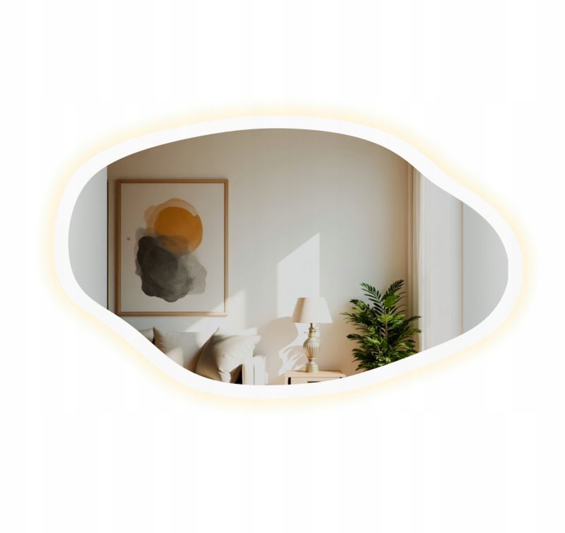 Lustro LUSTRZANY ŚWIAT LED WENUS podświetlane nieregularny kształt 93 x 56 cm piaskowane 1 szt.
