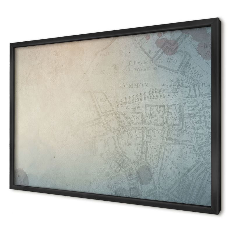Tablica magnetyczna dekoracyjna Wallfluent 60x40 Stara mapa w czarnej ramie 1szt