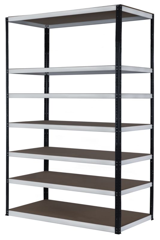 Regał metalowy MODO24 magazynowy czarno-biały helios 270x180x45cm 7 półek po 175 kg 1 szt.