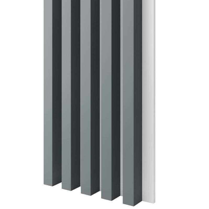 Lamele 3x4cm na białej płycie MDF LAMELE3D grafit mat 1 szt