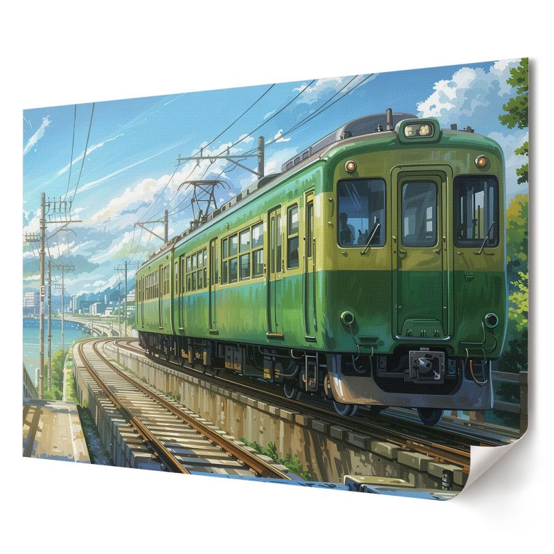 Plakat Wallfluent Format A2 Zielony pociąg Artysta Elena Rossi 1 szt.