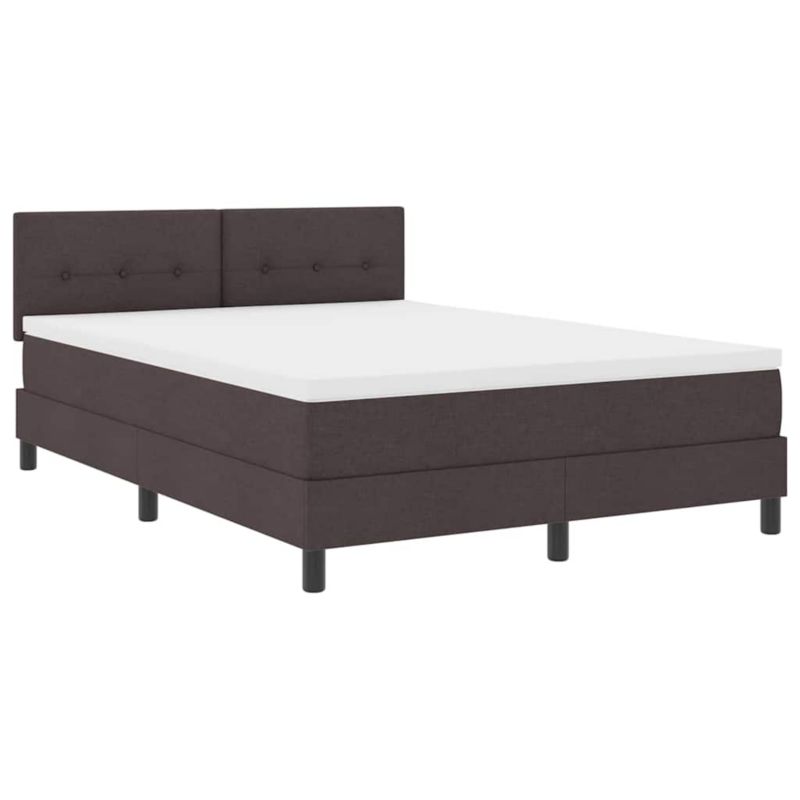 Łóżko z materacem WaszeMeble 135x190 cm Ciemny brąz tkanina z LED WM-3342208 1 szt.