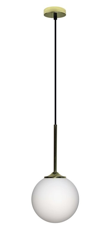 Czarno-złota lampa wisząca kula 15 cm do salonu GLASGOW metal szkło