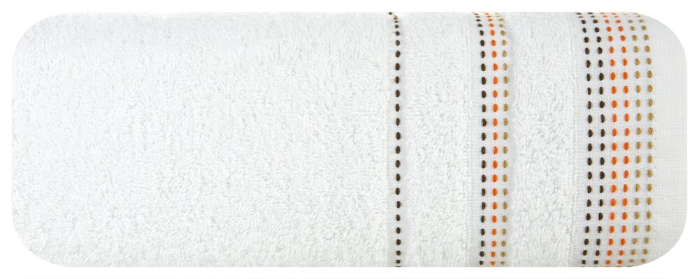 Ręcznik 30x50 cm POLIA biały bawełniany frotte z bordiurą pasy
