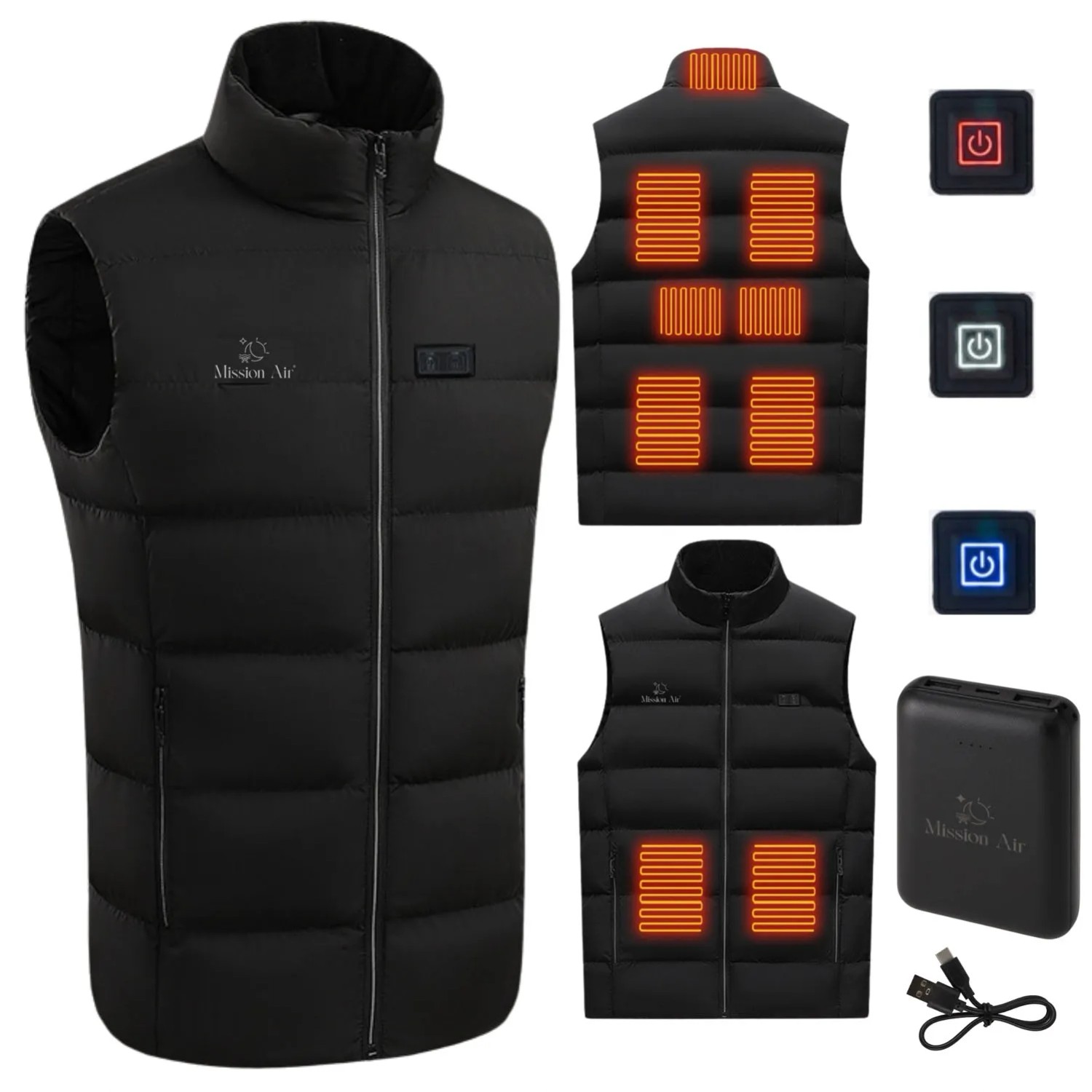 Mission Air Kamizelka podgrzewana E-VEST roz. 2XL + powerbank