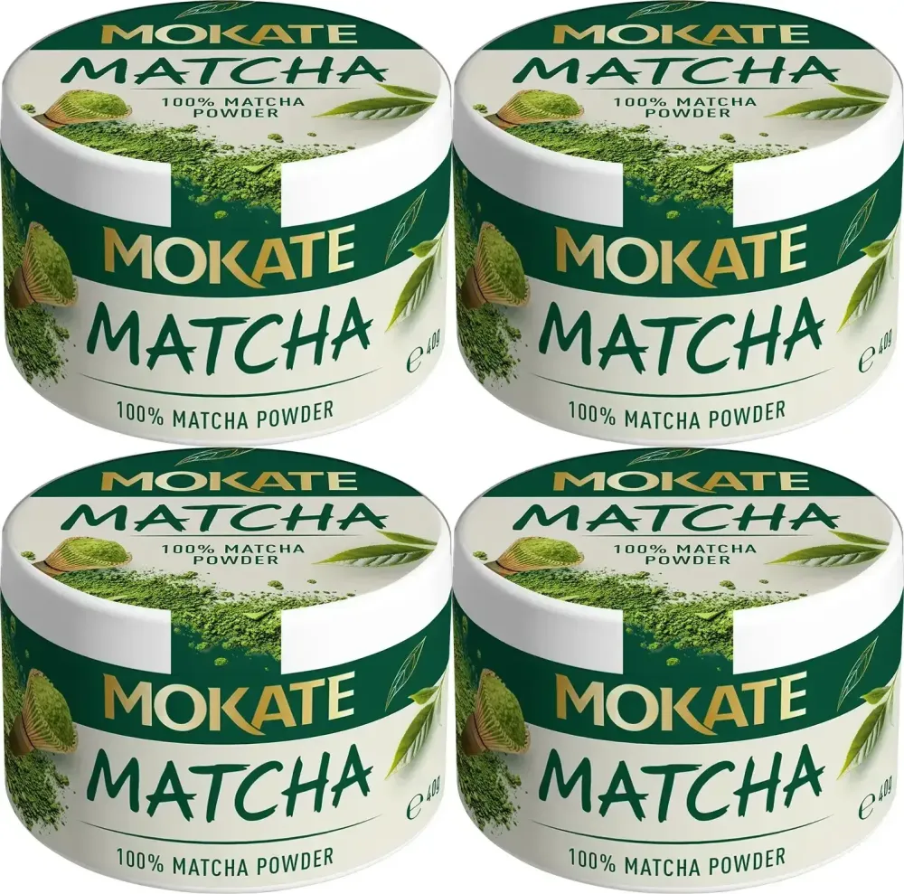 4x Zielona herbata w proszku Mokate Matcha, Pure 100%, 40g