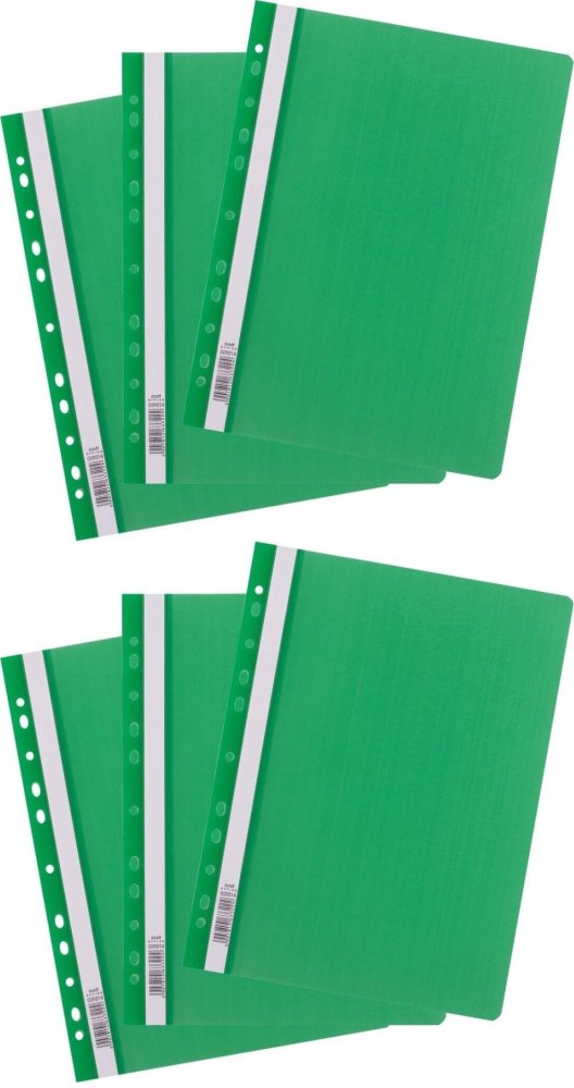 2x Skoroszyt plastikowy oczkowy D.Rect, A4, 25 sztuk, zielony