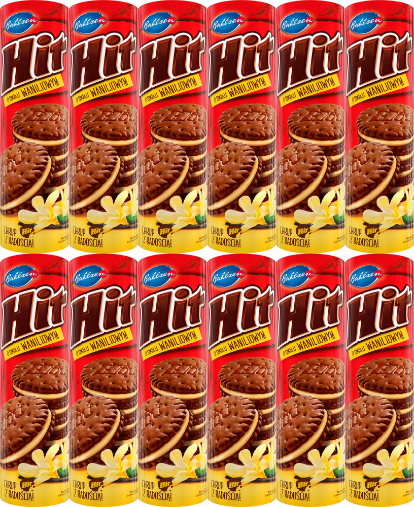 12x Ciastka Hit, waniliowy, 220g