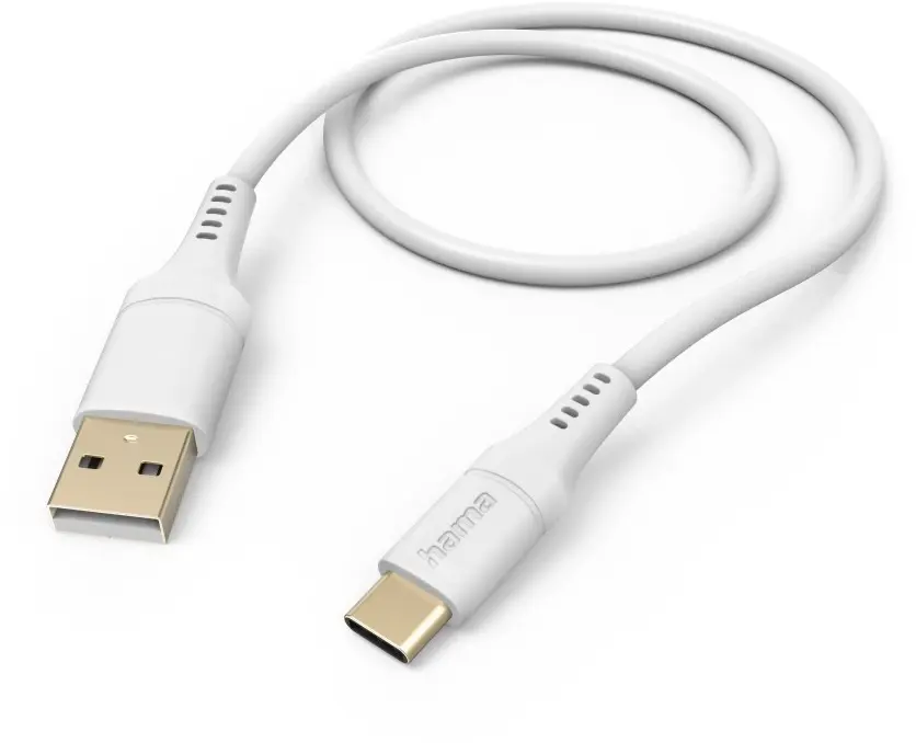 Kabel USB C - USB A Hama Flexible, silikonowy, 1.5m, biały