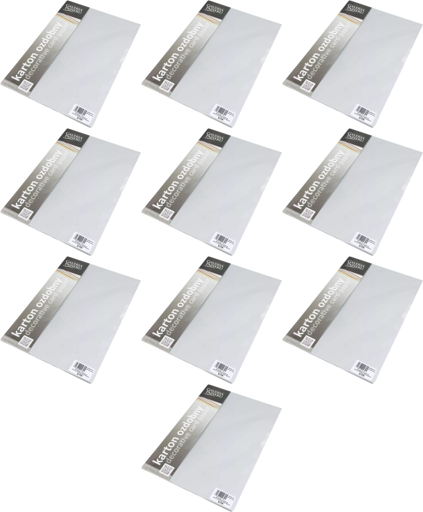 10x Karton ozdobny Galeria Papieru Millenium, A4, 220g/m2, 20 arkuszy srebrny