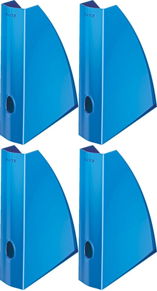 4x Organizer na dokumenty Leitz Wow, A4, 75 mm, do 600 kartek, metaliczny niebieski