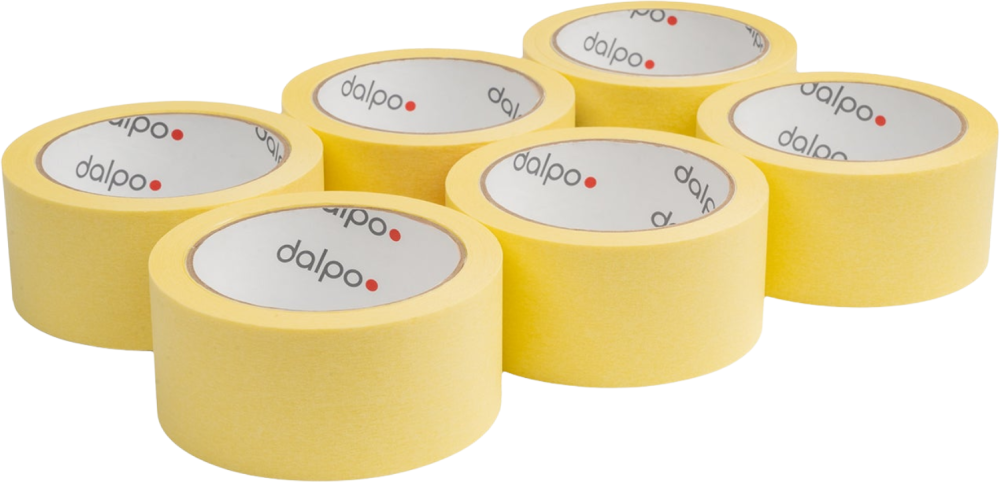 6x Taśma maskująca Dalpo, 48mm x 33m, żółty