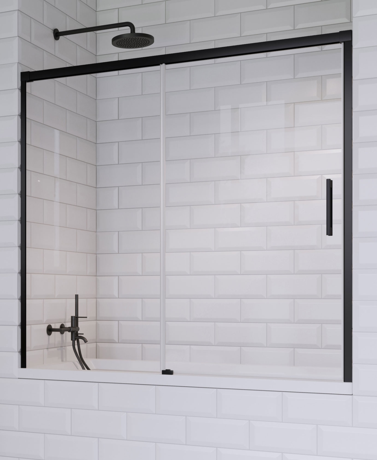 Radaway Idea Black PN DWJ parawan nawannowy 180 cm lewy czarny mat/szkło przezroczyste 10003180-54-01L