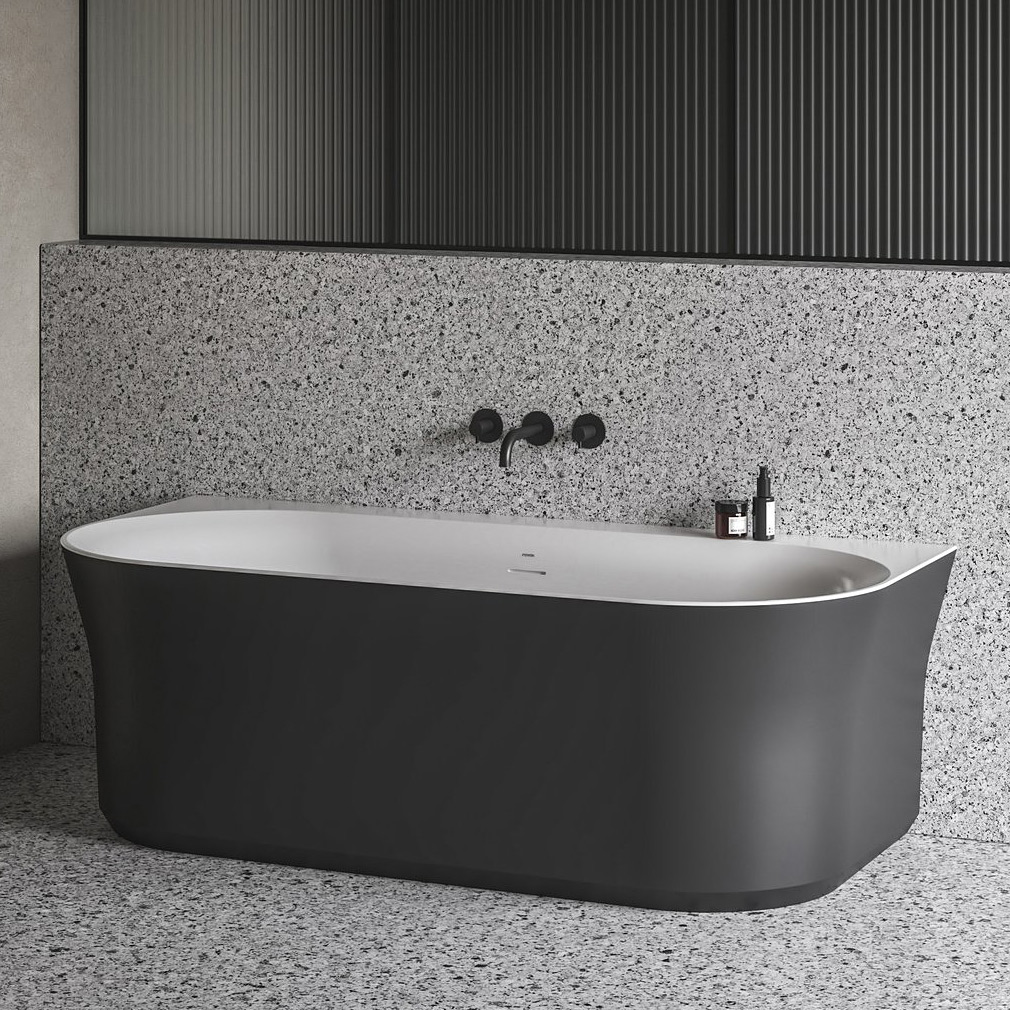 Ravak Ypsilon Wall wanna przyścienna 178x86 cm biała/black mat XC00100057