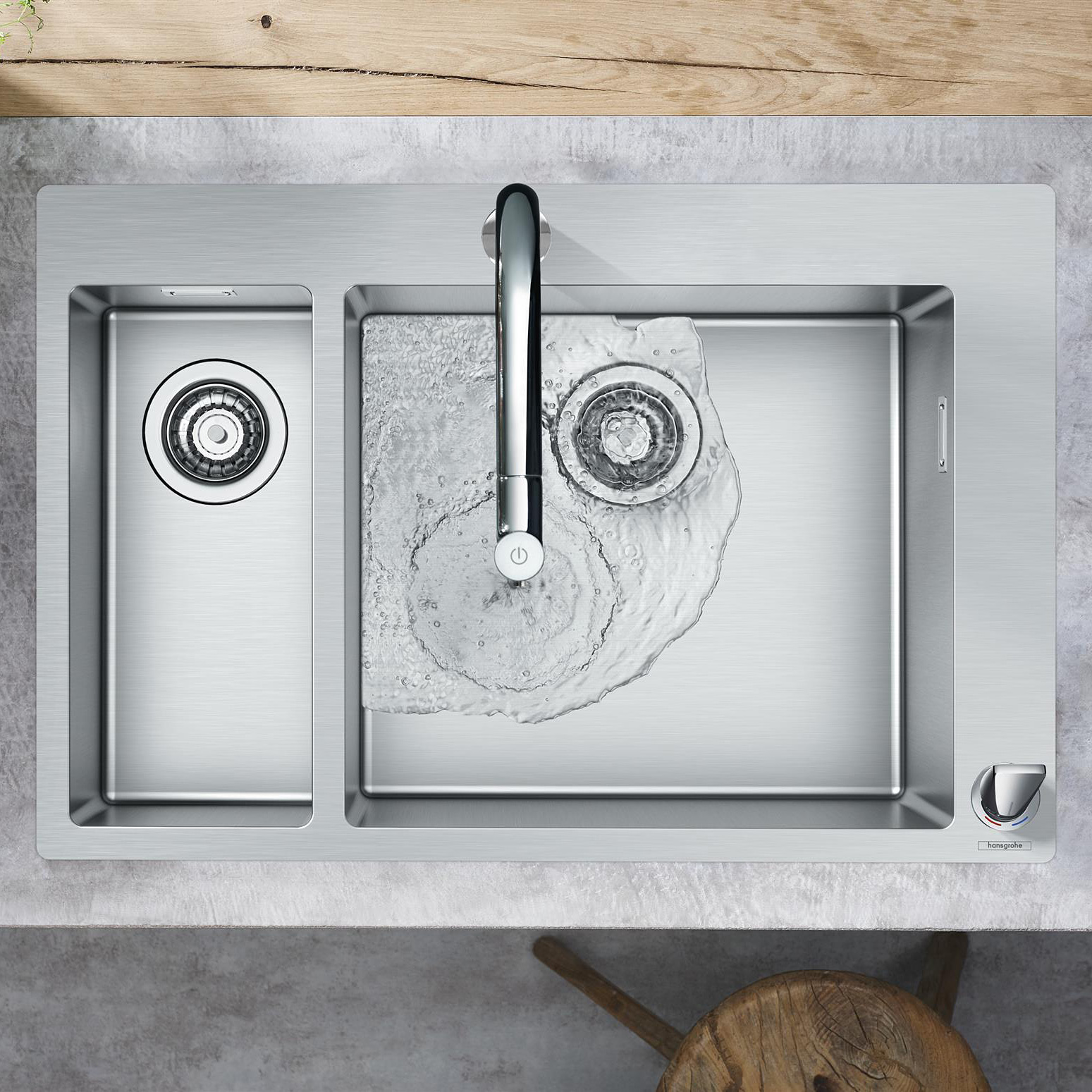 Hansgrohe ShowerTablet zlewozmywak stalowy 75,5x50 cm 43309800